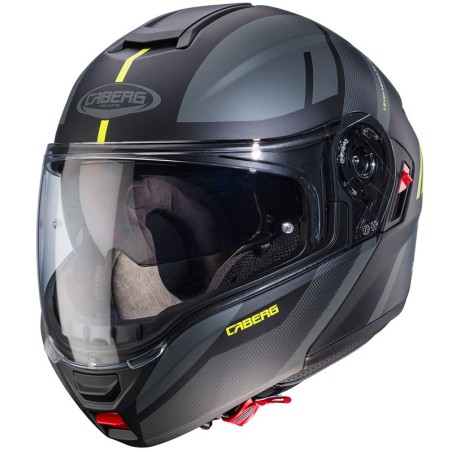 Casco Caberg Levo-X Manta apribile doppia visiera nero, grigio e giallo opaco