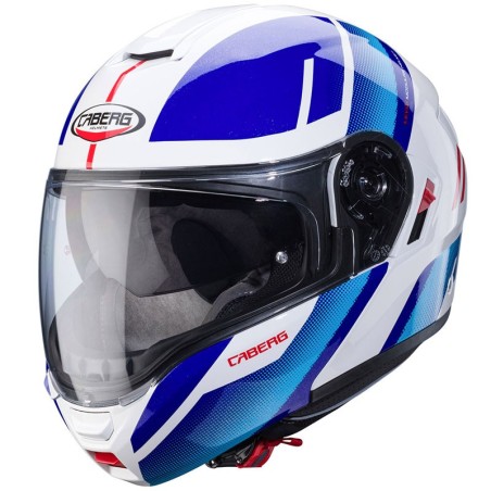 Casco Caberg Levo-X Manta apribile doppia visiera bianco, blu e rosso