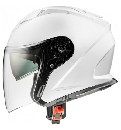 Casco Jet Premier Dokker monocolore bianco lucido