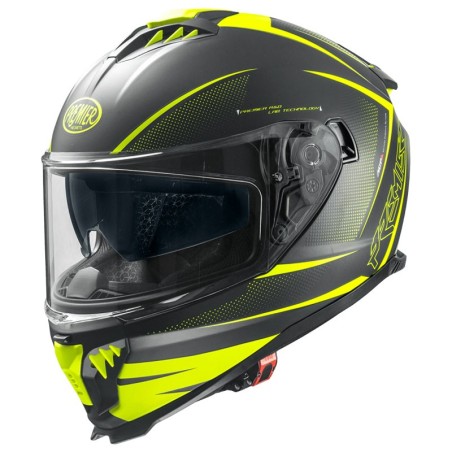 Casco integrale Premier Typhoon FR Y9BM nero e giallo fluo opaco