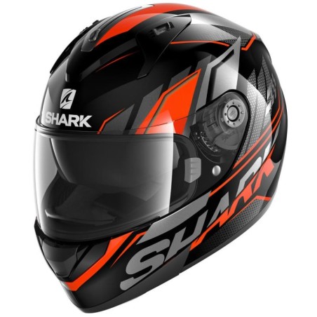 Casco Shark Helmets Ridill grafica Phaz nero, arancio e bianco