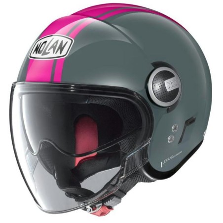 Casco Nolan N21 Visor Classic Dolcevita grigio pastello e fucsia