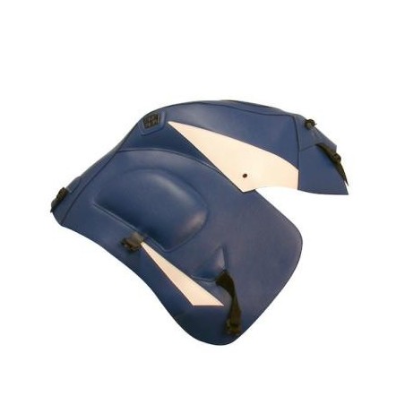 Copriserbatoio Bagster per Honda XL 1000 V Varadero 99-11 in similpelle blu e triangolo bianco