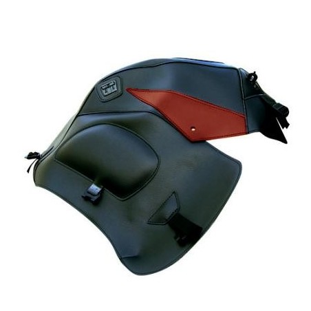 Copriserbatoio Bagster per Honda XL 1000 V Varadero 99-11 in similpelle nero e bordeaux chiaro