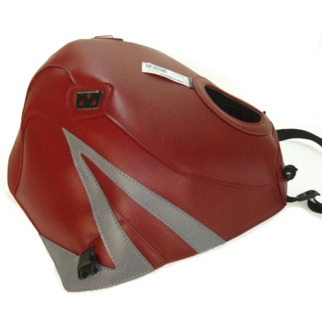 Copriserbatoio Bagster per Kawasaki ZZR 1100 90-92 in similpelle rosso e acciaio