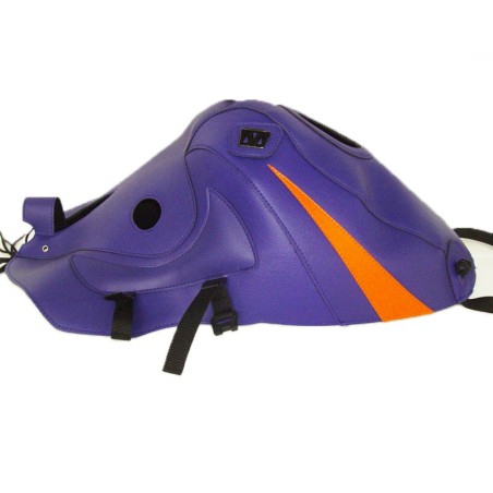 Copriserbatoio Bagster per Kawasaki ZZR 1100 93-01 in similpelle viola e arancio