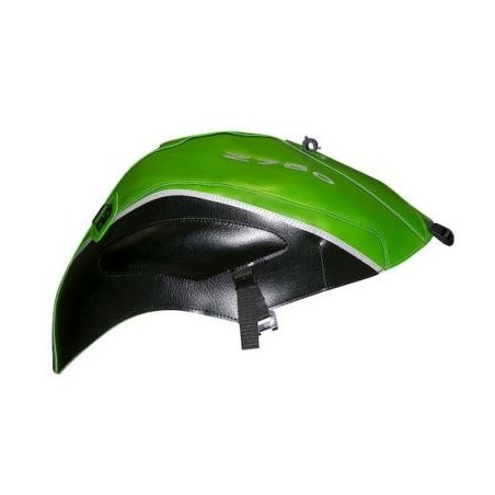 Copriserbatoio Bagster per Kawasaki Z750 07-12 in similpelle verde madreperla e nero