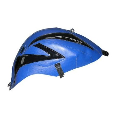 Copriserbatoio Bagster per Kawasaki Z750 07-12 in similpelle blu e nero brillante