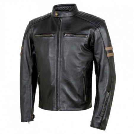 Giacca da moto in pelle Moore Legend nera