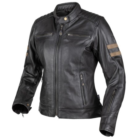 Giacca moto da donna in pelle Moore Legend Lady nera