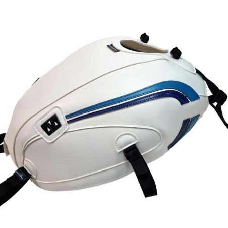 Copriserbatoio Bagster per Yamaha XSR 700 in similpelle bianco e blu