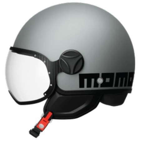 Casco Momo Design Fighter Classic E2206 grigio opaco e nero