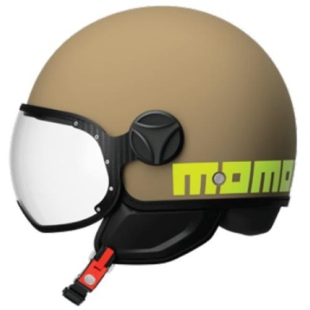 Casco Momo Design Fighter Classic E2206 beige opaco e giallo