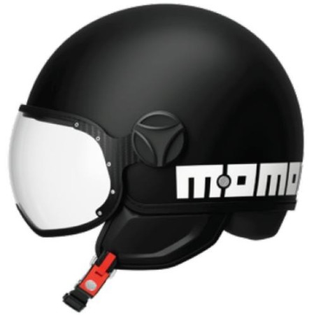 Casco Momo Design Fighter Classic E2206 nero opaco e bianco