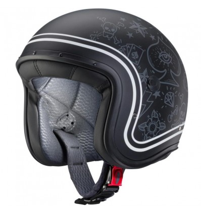 Casco Caberg Freeride Tatoo superleggero nero opaco e bianco