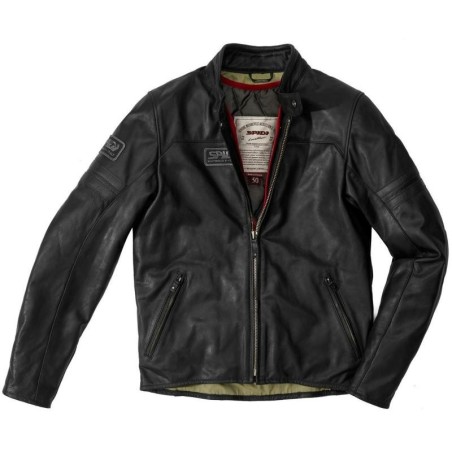 Giacca da moto in pelle Spidi Vintage nera