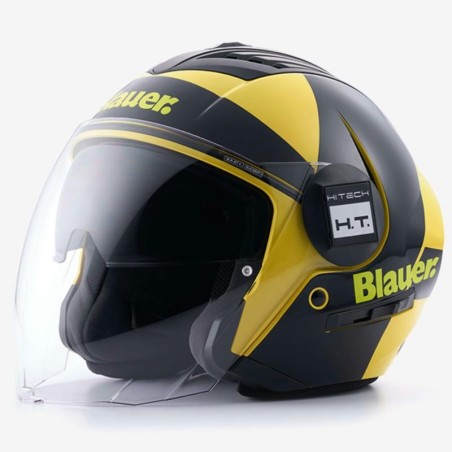 Casco Blauer HT Real Graphic A nero e giallo lucidi