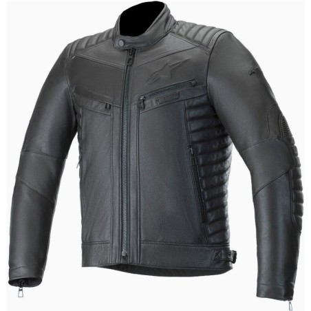 Giacca da moto in pelle Alpinestars Burstun nera