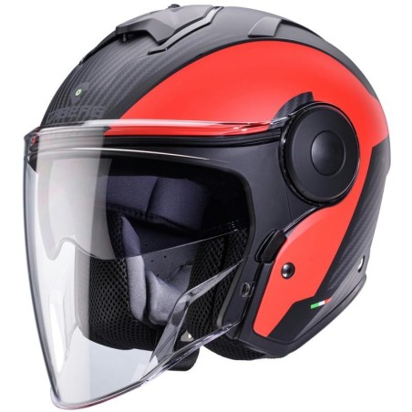 Casco Jet Caberg Soho Milano nero e rosso opaco