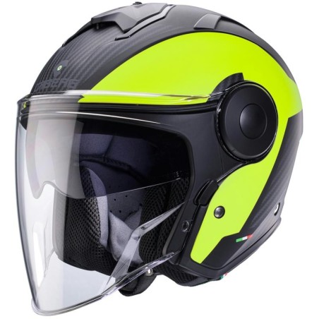 Casco Jet Caberg Soho Milano nero e giallo fluo opaco