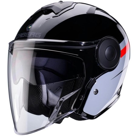 Casco Jet Caberg Soho Zephir nero, grigio e rosso