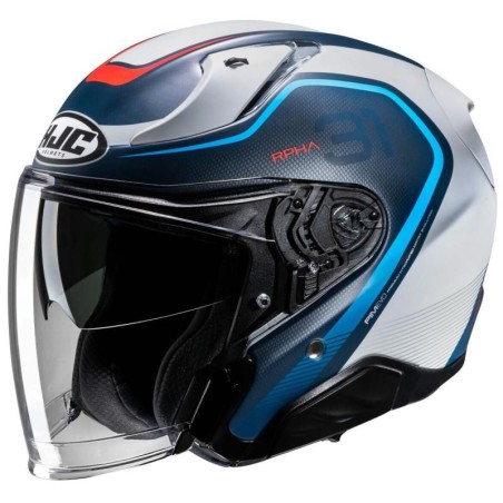 Casco Jet HJC RPHA 31 Kouv grigio, rosso e blu opaco