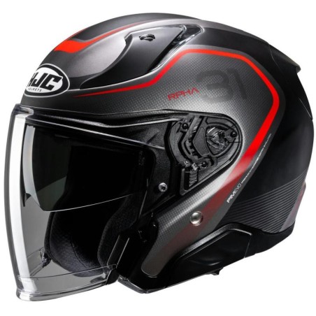 Casco Jet HJC RPHA 31 Kouv nero opaco e rosso