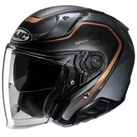 Casco Jet HJC RPHA 31 Kouv nero, grigio e arancio opaco