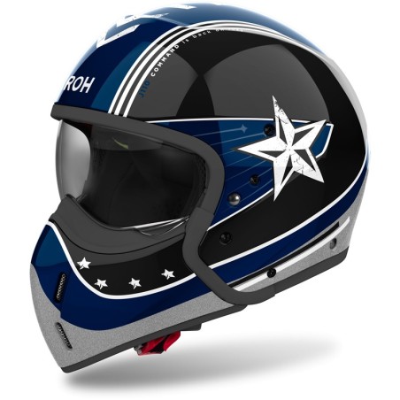 Casco Airoh J110 Command modulare nero e blu