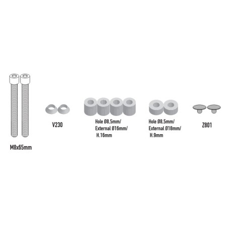 Accessorio Givi 8719KIT per montaggio telai laterali senza portapacchi su Benelli TRK 702