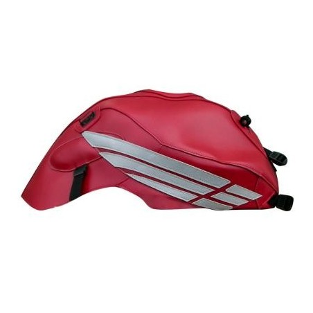 Copriserbatoio Bagster per Honda CBF 600N 08-12 in similpelle rosso scuro e acciaio