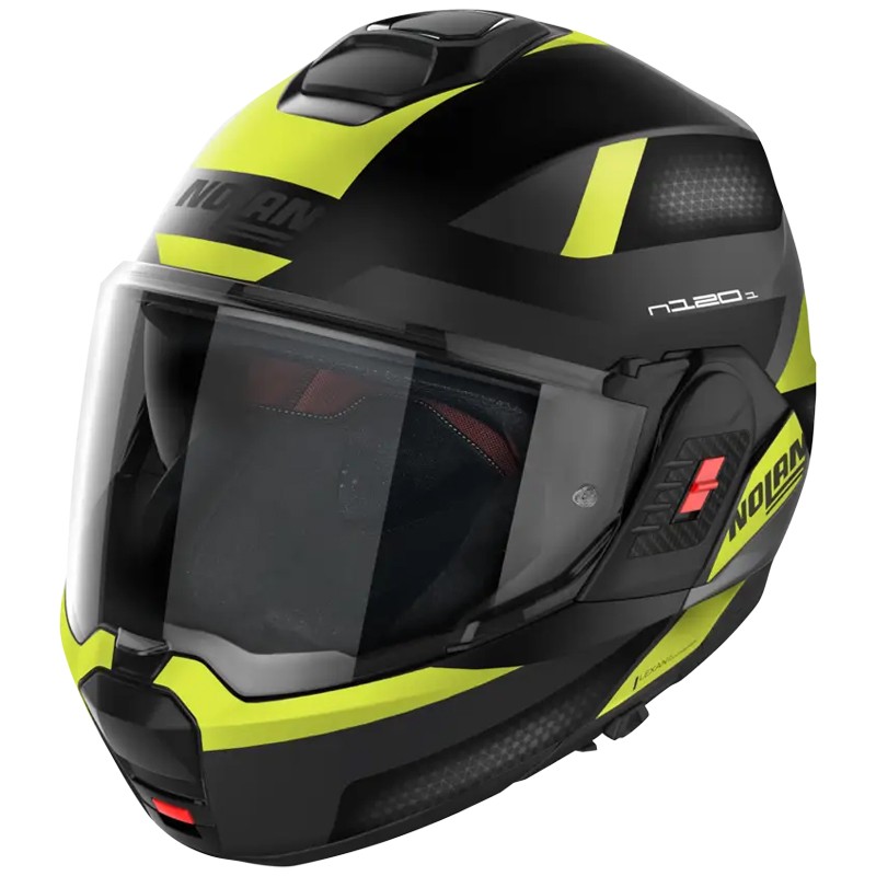 Casco apribile Nolan N120-1 Subway nero opaco e giallo