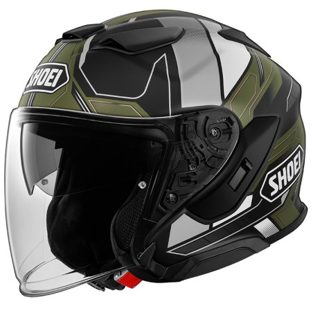 Casco Shoei J-Cruise 3 Whizzy TC10 con doppia visiera nero, grigio e verde opaco