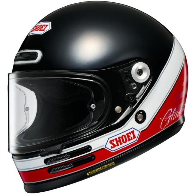 Casco Shoei Glamster 06 vintage Abiding TC1 nero, rosso e bianco