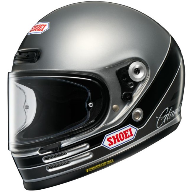 Casco Shoei Glamster 06 vintage Abiding TC10 nero e grigio