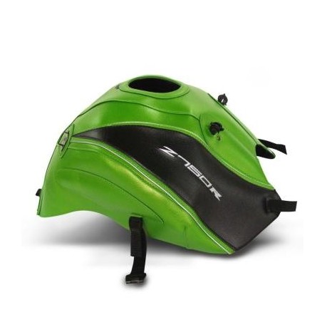 Copriserbatoio Bagster per Kawasaki Z750R 11-12 in similpelle verde madreperla, nero e argento