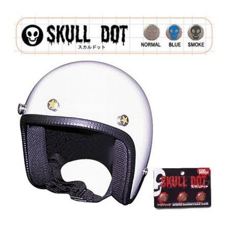 Set 3 bottoni da casco Skull Dot con grafica in vari co