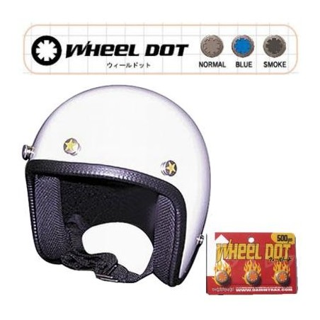 Set 3 bottoni da casco Wheel Dot con grafica in vari co