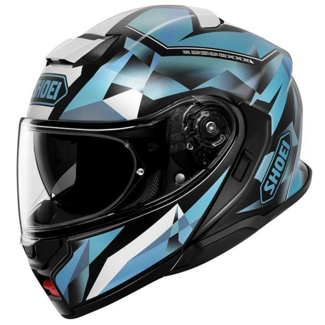 Casco Shoei Neotec 3 apribile Fragments TC-2 nero, bianco e azzurro