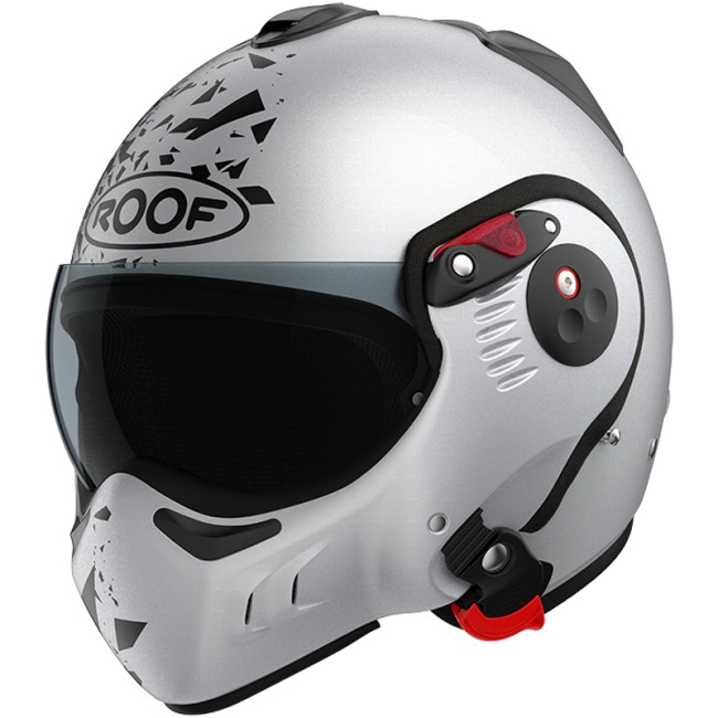 Casco modulare Roof Boxer Alpha Blackstar argento e nero opaco