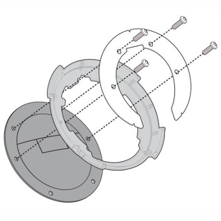 Flangia serbatoio Givi per borse con sistema Tanklock su CF Moto 450 MT