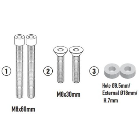 Accessorio Givi 8209KIT per montaggio portapacchi su Moto Guzzi V85 TT dal 2024