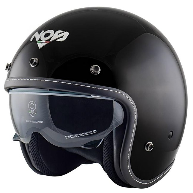 Casco Jet NOS NS-1 nero lucido