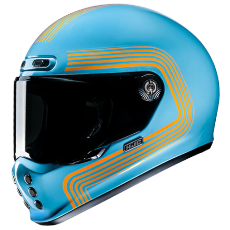 Casco HJC V10 Foni MC27 azzurro e arancio