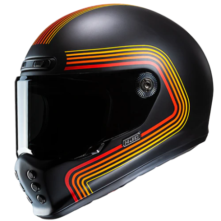 Casco HJC V10 Foni MC1SF nero, rosso, arancione e giallo