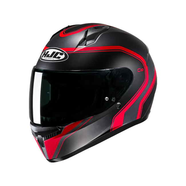 Casco integrale HJC C10 Elie nero, rosso e grigio opachi