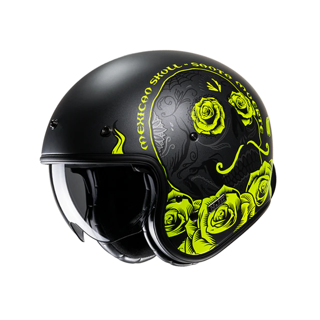 Casco Jet HJC V31 Desto MC3HSF nero opaco e giallo