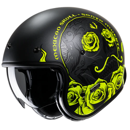 Casco Jet HJC V31 Desto MC3HSF nero opaco e giallo