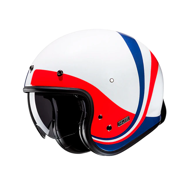 Casco Jet HJC V31 Emgo MC21 bianco, rosso e blu