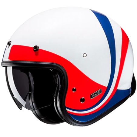 Casco Jet HJC V31 Emgo MC21 bianco, rosso e blu